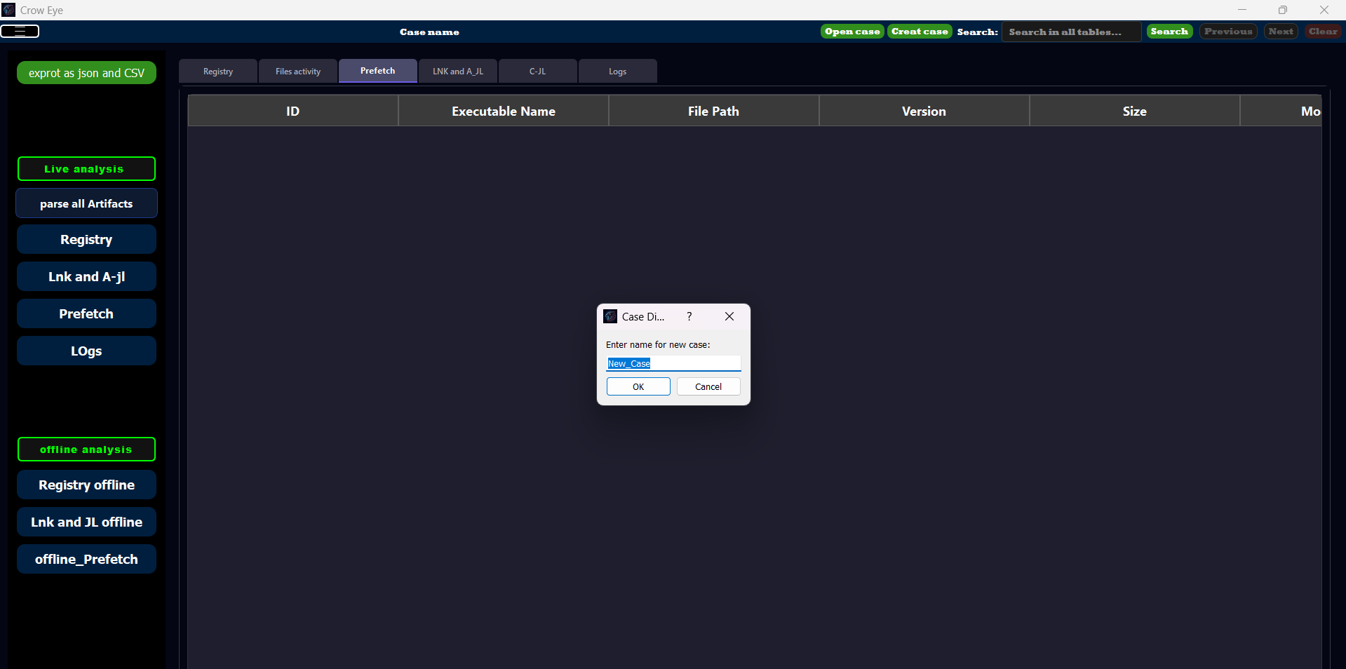 Create Case Button